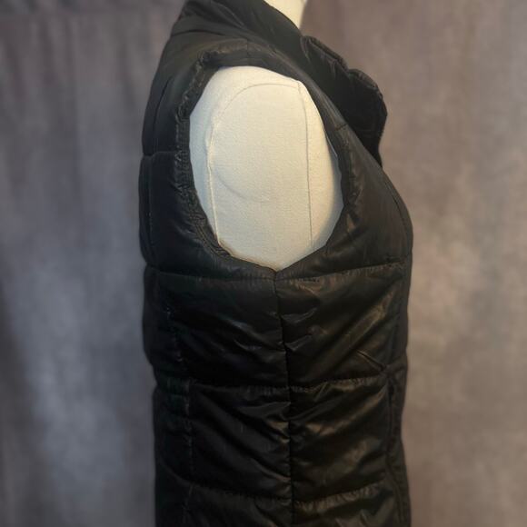 Aeropostale Women’s Medium Black Puffer Vest Purple  Pink Blue Leopard Lining - Picture 10 of 15